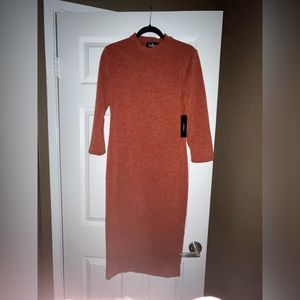 NWT Lulu’s Burnt Orange Sweater Dress Size Large
